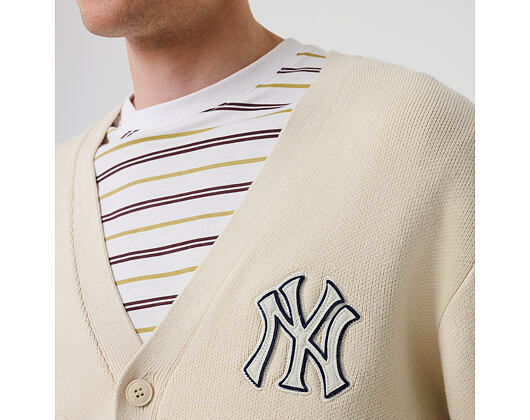 Svetr New Era - MLB Knit Cardigan - NY Yankees - Cream
