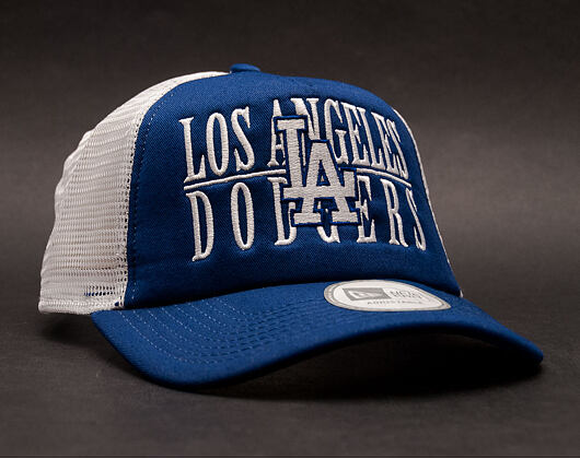 Kšiltovka New Era Trucker Word Stack Los Angeles Dodgers Dark Royal/Gray Snapback