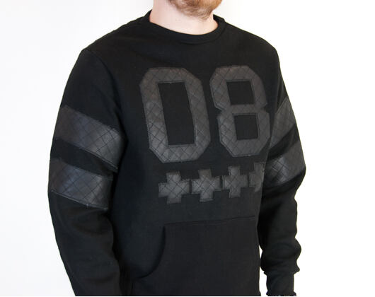 Mikina Pink Dolphin Quilted Cross Crewneck Black