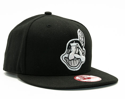 Kšiltovka New Era League Basic Cleveland Indians Black/White Snapback