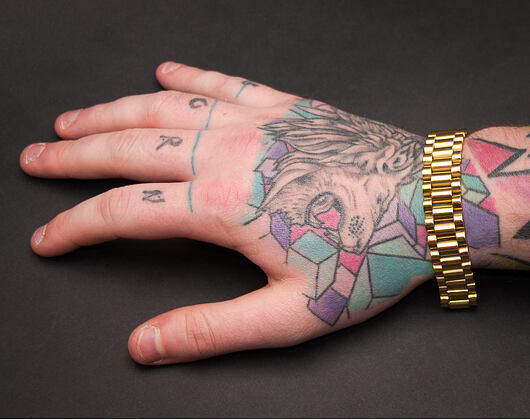 Pozlacený náramek King Ice Gold Rolex Link Bracelet