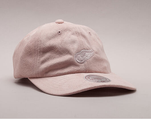 Kšiltovka Mitchell & Ness Micro Suede Slouch Detroit Red Wings Light Pink Strapback