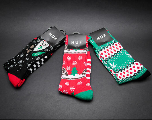 Ponožky HUF Snow Droppings Crew Red