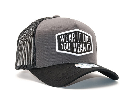 Kšiltovka UPFRONT Skate Baseball Trucker Grey/Black Snapback