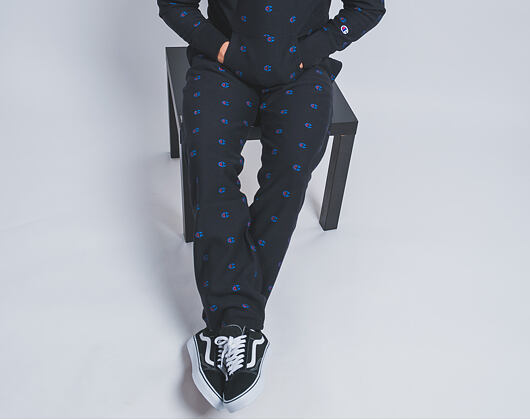Tepláky Champion Elastic Cuff Pants Mini Logo Print Black