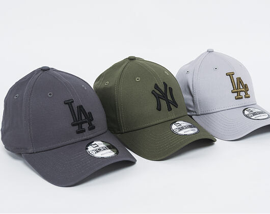 Dámská Kšiltovka New Era League Essential Los Angeles Dodgers 9FORTY Grey Heather/Black Strapback