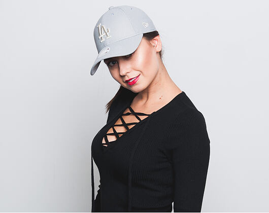Dámská Kšiltovka New Era Sport Los Angeles Dodgers 9FORTY Gray/Silver Wing Strapback