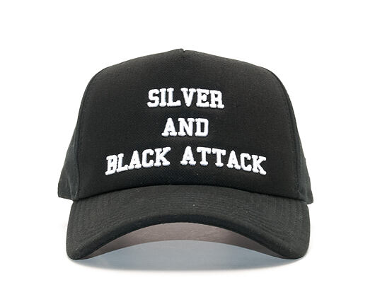 Kšiltovka New Era Silver and Black Attack  A-Frame Oakland Raiders 9FORTY Black Snapback