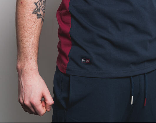 Triko New Era World Hood Tri Colour Tee Cardinal/Nigh Shift Navy/Satin