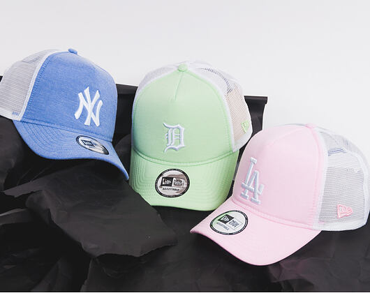 Kšiltovka New Era Oxford A Frame Trucker Los Angeles Dodgers 9FORTY Pink/White Snapback