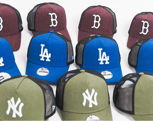 Dětská Kšiltovka New Era Seas Heather Aframe Trucker Los Angeles Dodgers 9FORTY Youth Heather Light 