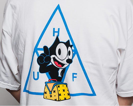 Triko HUF Felix The Cat Triple Triangle White