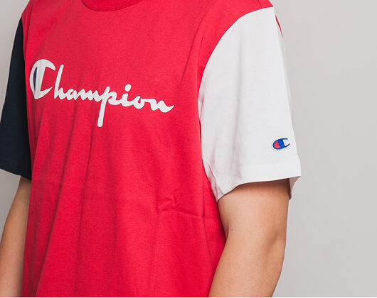 Triko Champion Crewneck T-Shirt Logo Print Red