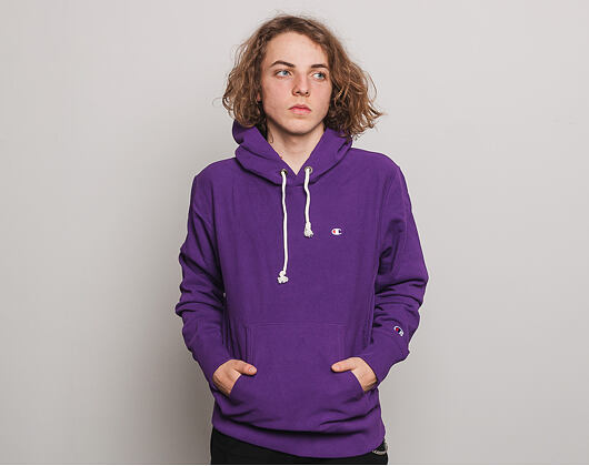 Mikina S Kapucí Champion Hooded Mini Logo Sweatshirt Purple