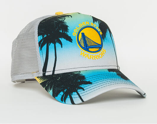 Kšiltovka New Era  Coastal Heat Trck Golden State Warriors 9FORTY A-FRAME TRUCKER  Sky Blue / Cyber 