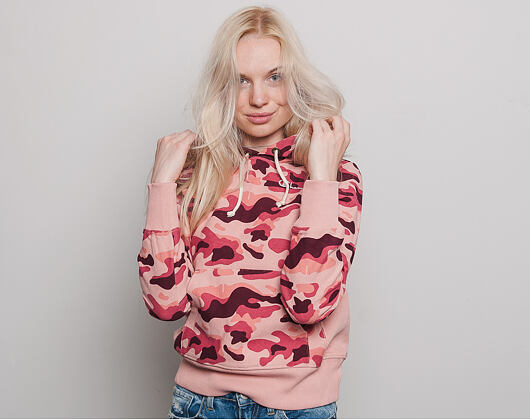 Dámská Mikina S Kapucí Champion Classic Mini Logo Embroidered Pink Camo