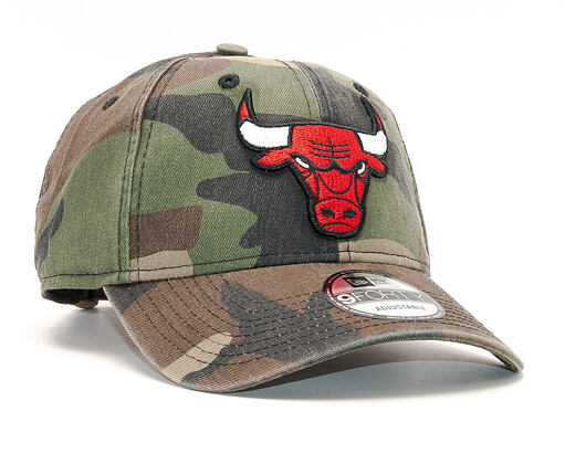 Kšiltovka New Era Washed Camo Chicago Bulls 9FORTY Woodland Camo Strapback
