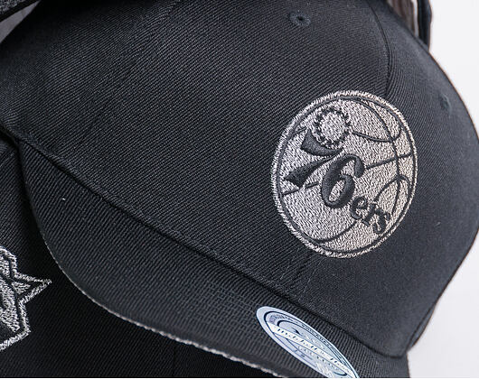 Kšiltovka Mitchell & Ness Melange Logo Philadelphia 76ers Black Snapback