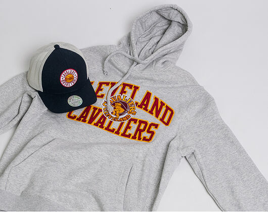 Mikina S Kapucí Mitchell & Ness Play Off Win Hoody Cleveland Cavaliers Grey