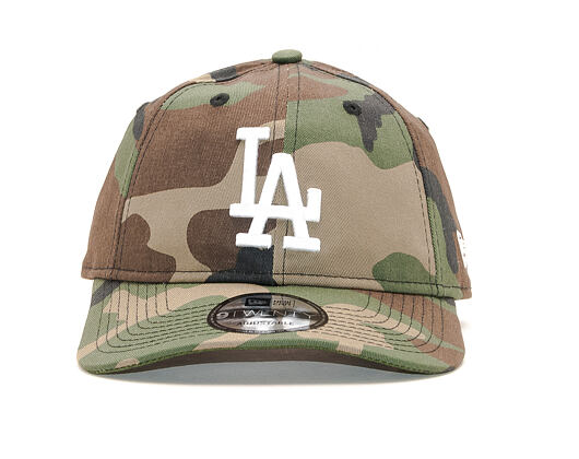 Kšiltovka New Era 9TWENTY Los Angeles Dodgers Packable Woodland Camo/White Strapback