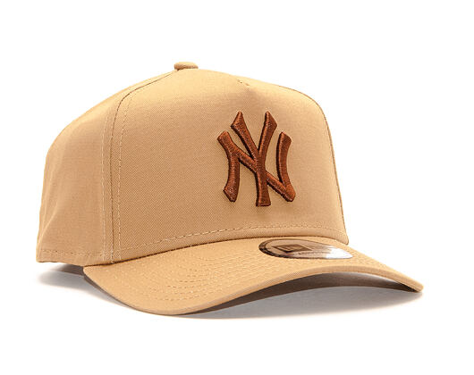 Kšiltovka New Era 9FORTY A-Frame New York Yankees League Essential Wheat/Brown Snapback