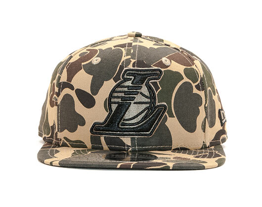 Kšiltovka New Era 9FIFTY Los Angeles Lakers Original Fit Dark Green Camo/Black Snapback