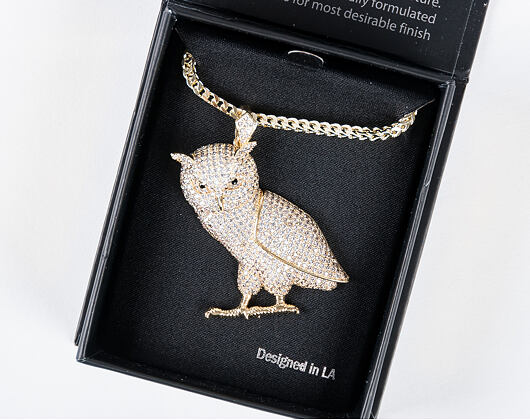 Pozlacený Řetízek King Ice Gold Owl Necklace