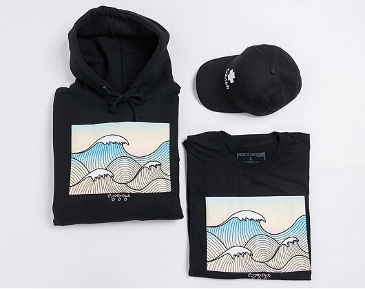 Mikina Pink Dolphin Tsunami Hoodie Black