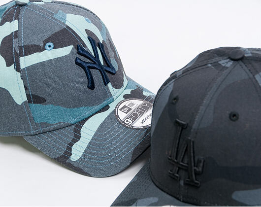 Kšiltovka New Era 9FORTY New York Yankees Camo Essential Light Navy Camo Strapback