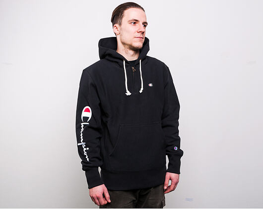Mikina Champion Hooded Half Zip Sweatshirt Brushed Fleece Black