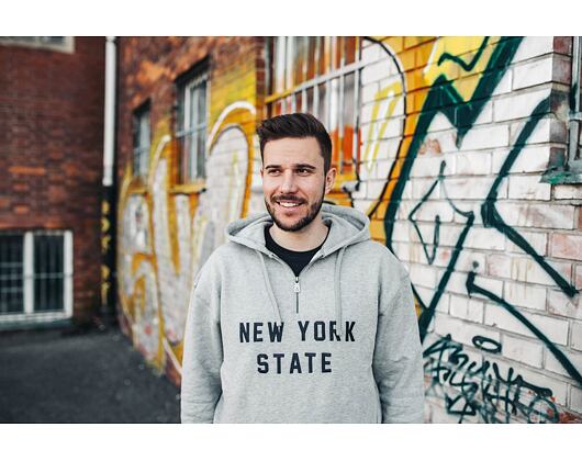 Mikina New Era New York State Hoody Light Grey Heather