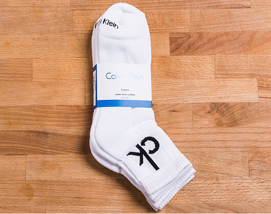 Ponožky Calvin Klein Logo Quarter White 3 Pack ECA344-10