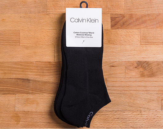 Ponožky Calvin Klein Coolmax Black 3 Pack ECC371-00