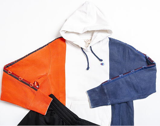Mikina Champion Hooded Sweatshirt Painted Block 213242 WW001 WHT