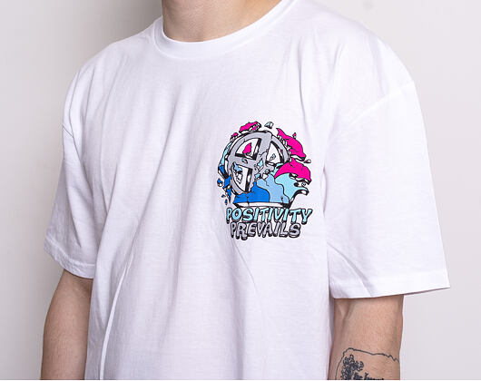 Triko Pink Dolphin Positivity Prevails Tee White PS11911PPWH