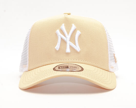 Kšiltovka New Era 9FORTY A-Frame Trucker New York Yankees League Essential Peach/White
