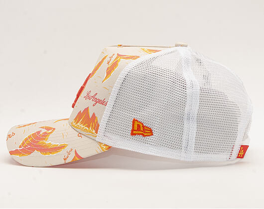 Kšiltovka New Era 9FORTY A-Frame Trucker Los Angeles Dodgers Desert Island White/Camel/Fire Red