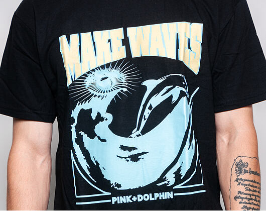 Triko Pink Dolphin Make Waves Black