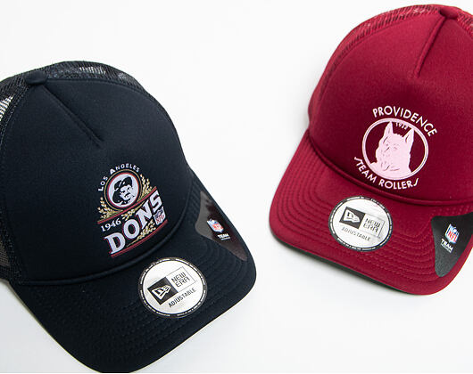 Kšiltovka New Era 9FORTY Trucker Historic Providence Steam Rollers Cardinal Snapback
