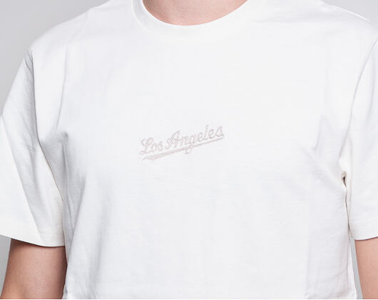 Triko New Era Vintage Script Los Angeles Dodgers Cooperstown Off White