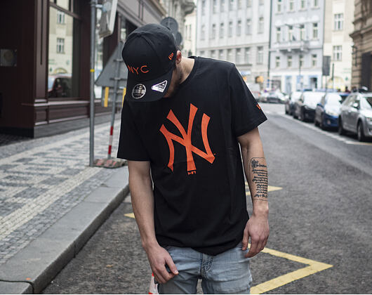 Triko New Era New York Yankees Seasonal Team Logo Black/Rust Orange