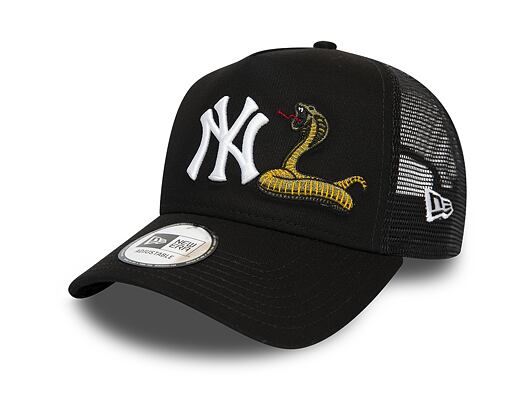 Kšiltovka New Era 9FORTY New York Yankees A-Frame Twine Trucker Black
