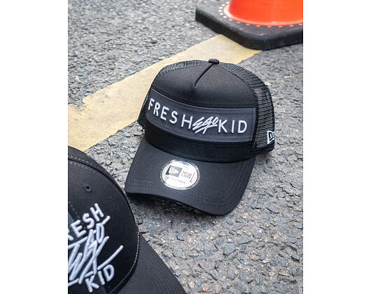 Kšiltovka New Era 9FORTY A-Frame Trucker Colour Block Fresh Ego Kid Black/Grey