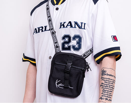 Taška Karl Kani Signature Tape Messenger Bag 4002484 Black/White