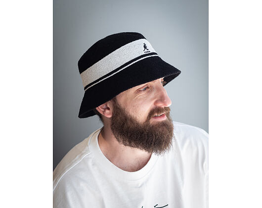 Klobouk Kangol Bermuda Stripe Bucket Black