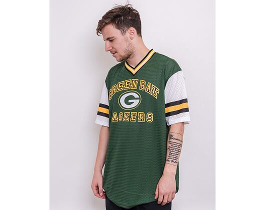 Triko New Era NFL Stripe Sleeve Oversized Tee Green Bay Packers Cilantro Green