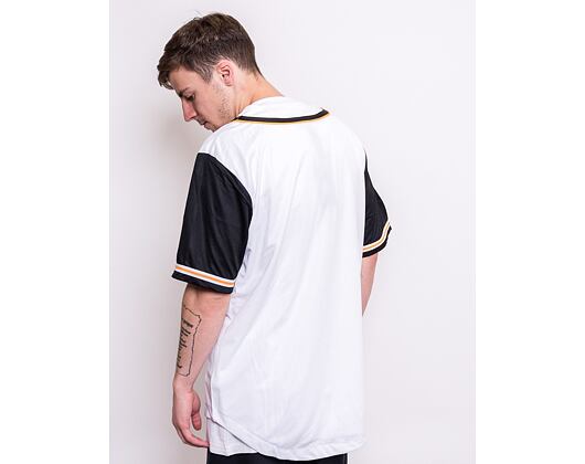 Dres Karl Kani Varsity Block Baseball Shirt White/Black/Orange - 6035404
