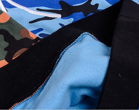 Mikina Karl Kani Signature Block Camo Hoodie Black/Blue - 6092651