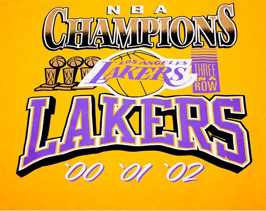 Triko Mitchell & Ness Los Angeles Lakers 3x Champions Tee Yellow