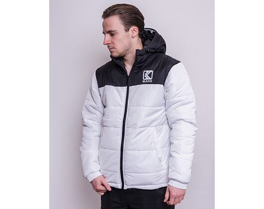 Bunda Karl Kani OG Hooded Block Puffer Jacket White/Black 6076499